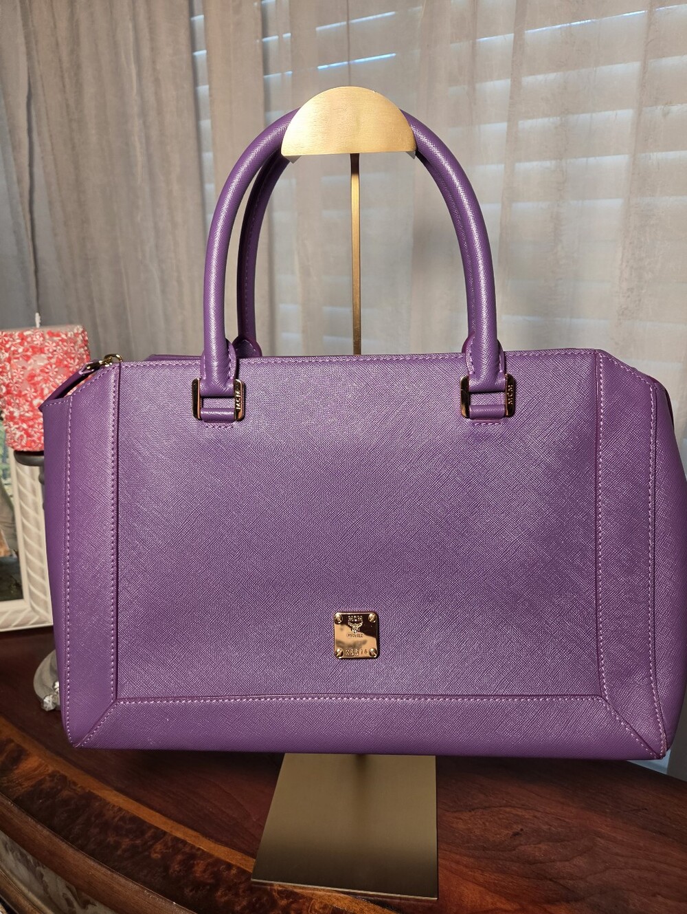 MCM Saffiano Nuovo Leather Satchel Designer Handbag